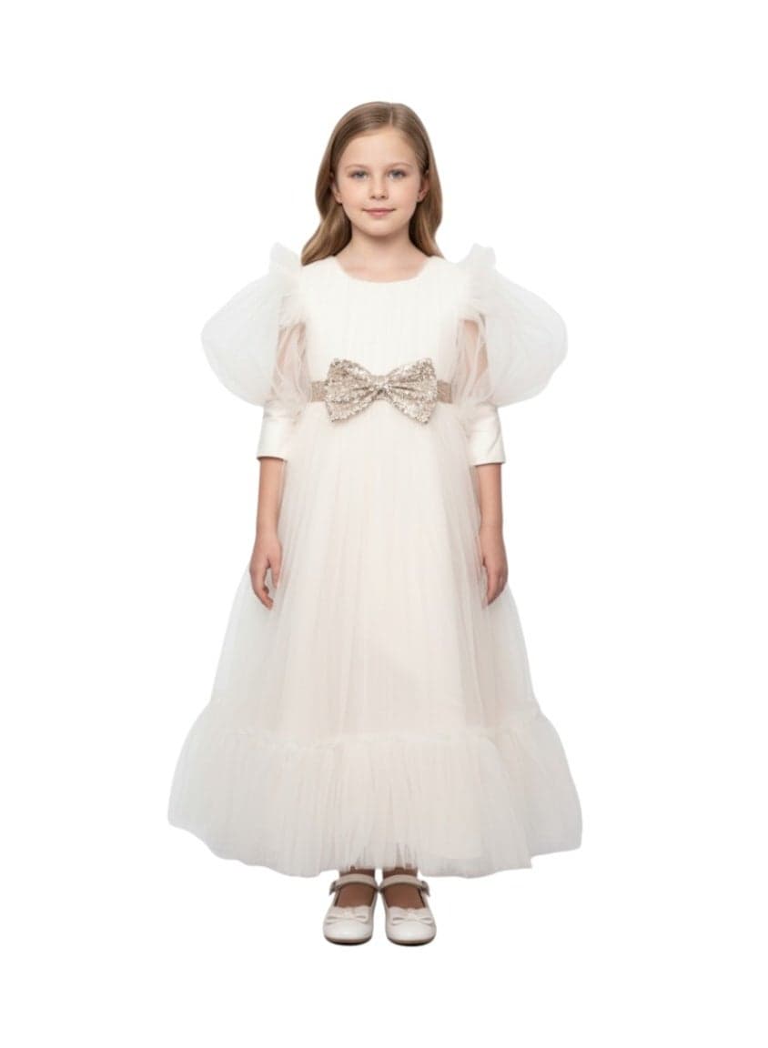 Sequin Bow Tulle Princess Dress - Image 1