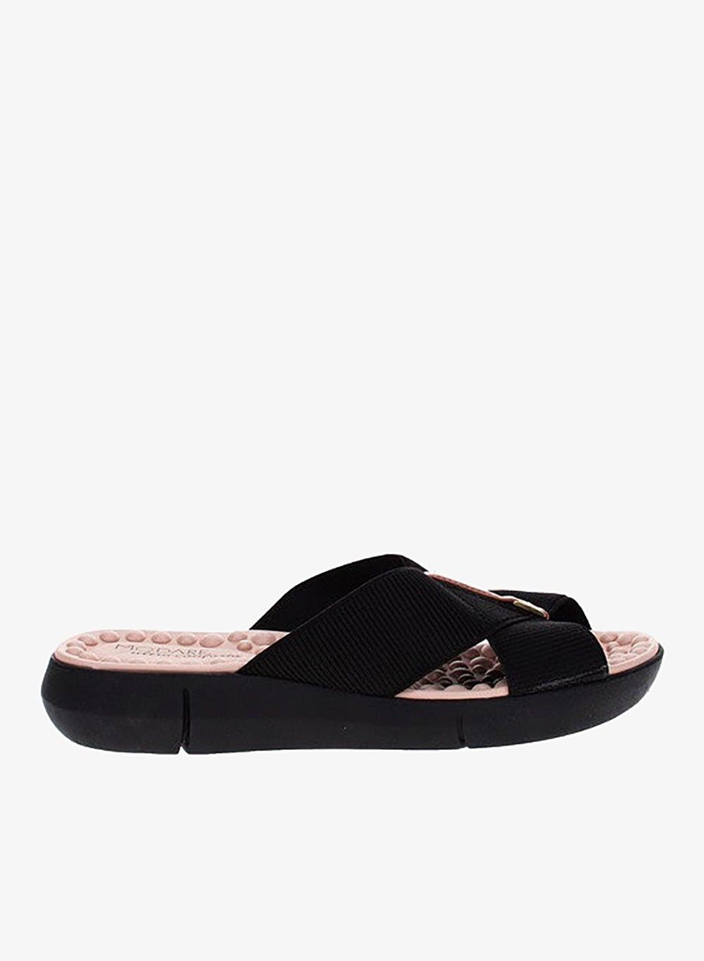 Modare Black Comfort Flat Sandals Brazil Made - Image 1
