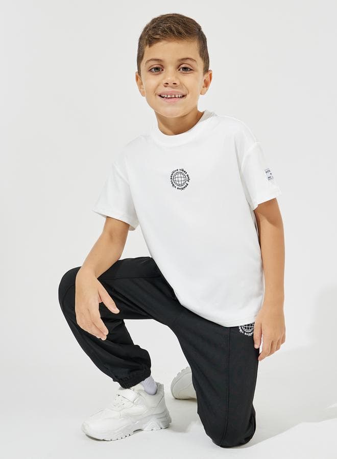 Oversized Printed T-Shirt & Pintuck Joggers Set - Image 1