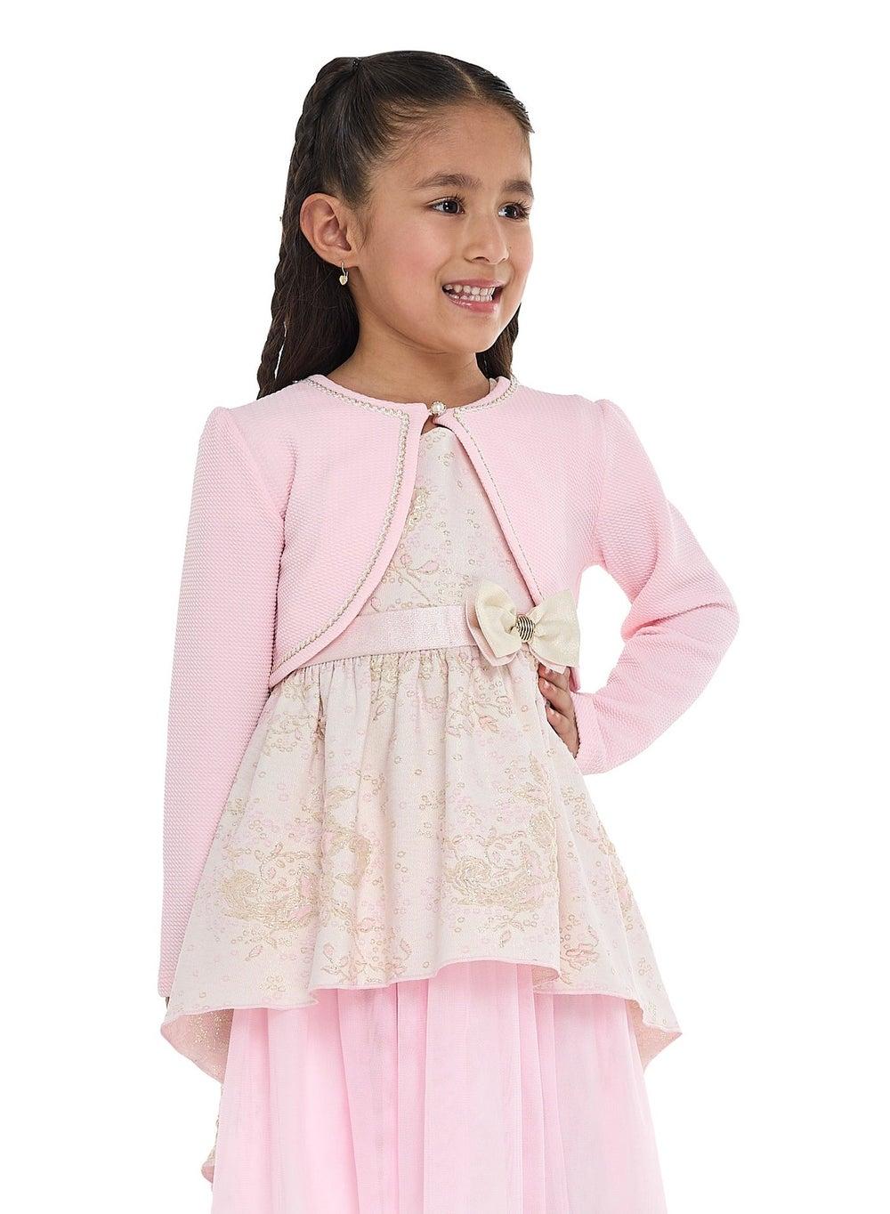 Victor and Jane Girls Light Pink Cardigan - Image 1