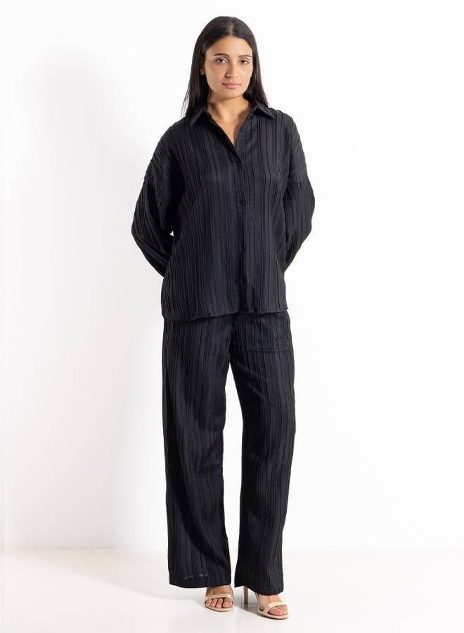 Textured Shirt & Pant Set – Soft Luxe Co-Ord - Image 1