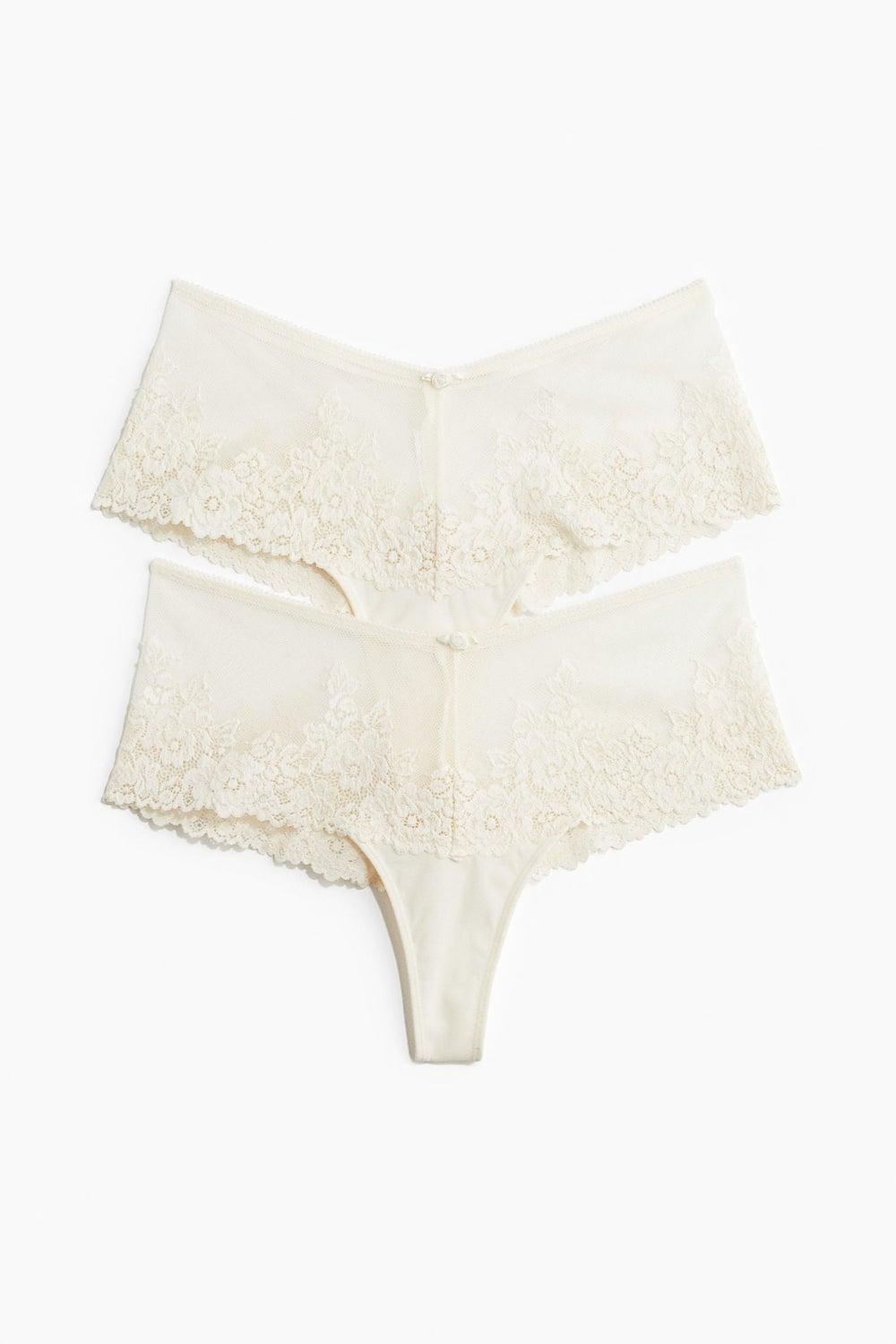 2-Pack Lace Mesh Hipster Thong Briefs - Image 1