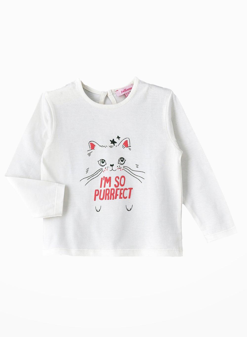 Cozy Knit Long Sleeve Girls Cotton T-Shirt - Image 1