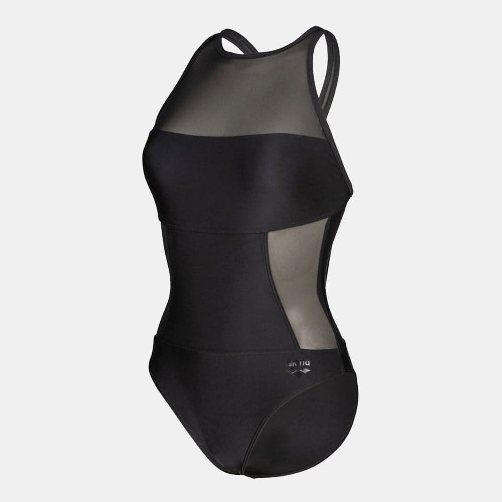Women’s Mesh Panel Vent Back Stretch Swimsuit - Image 1