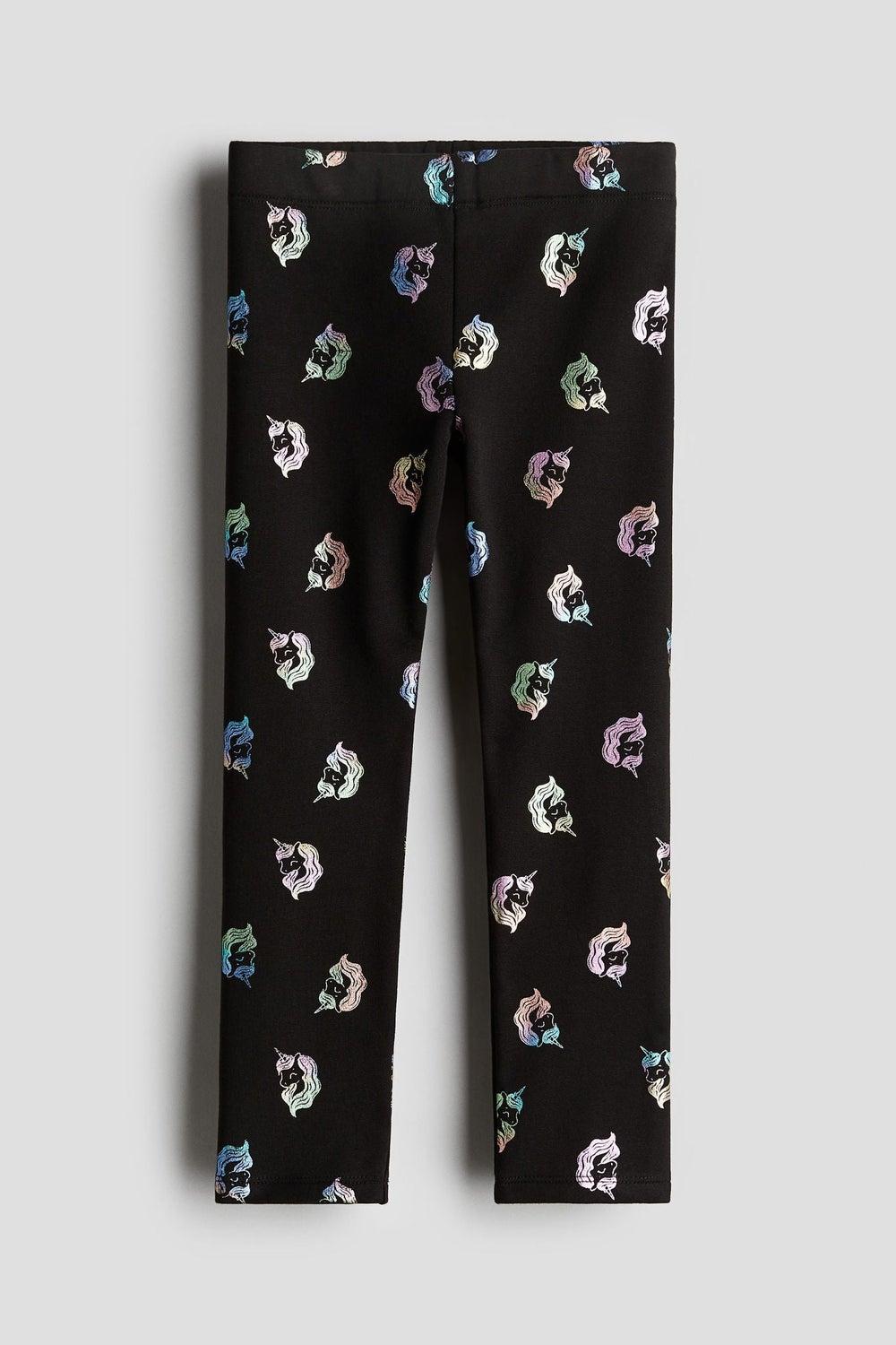 Girls Brushed-Inside Cotton Leggings with Adjustable Waist - Image 1