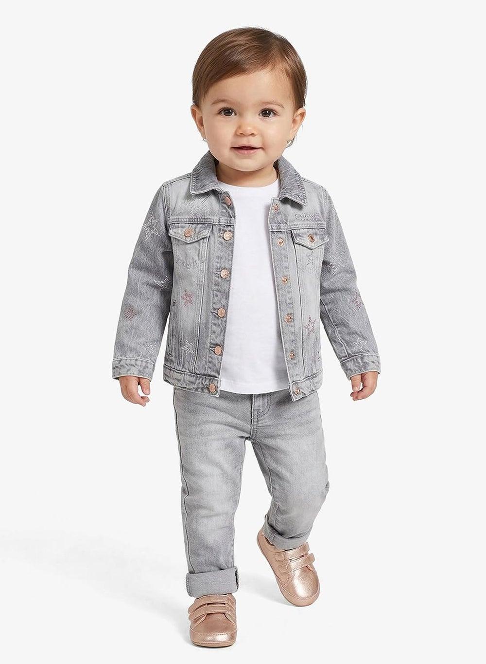 Girls Stonewashed Denim Jacket - Image 1
