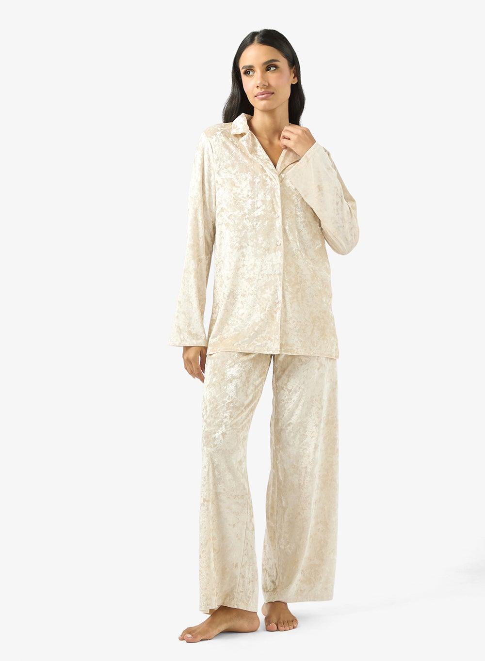 Oversized Velvet Resort Collar Lounge Set - Image 1