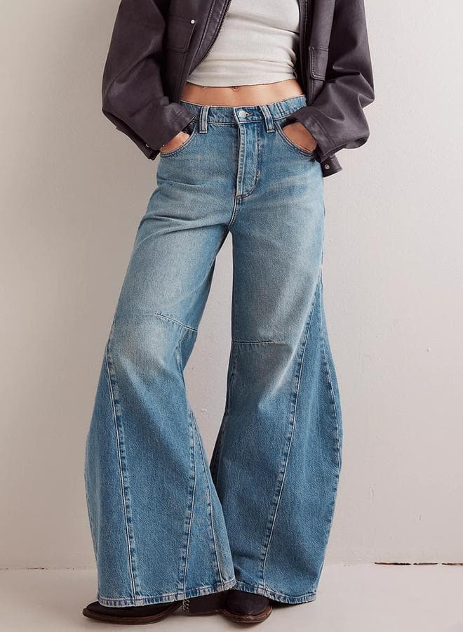 Take Two High Rise Wide Leg Palazzo Jeans - Image 1
