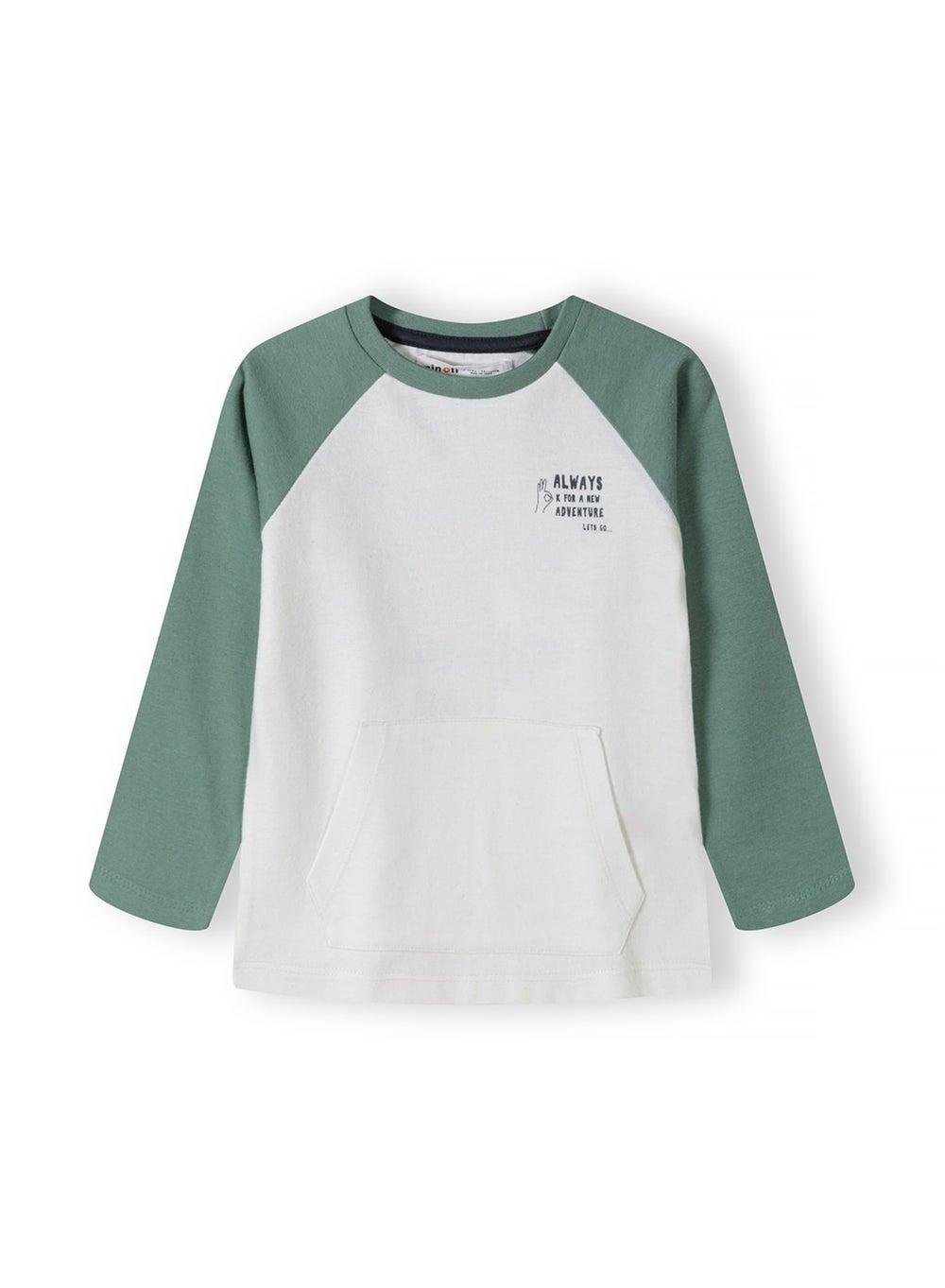 Boys Cream Raglan Long Sleeve Slogan Tee - Image 1