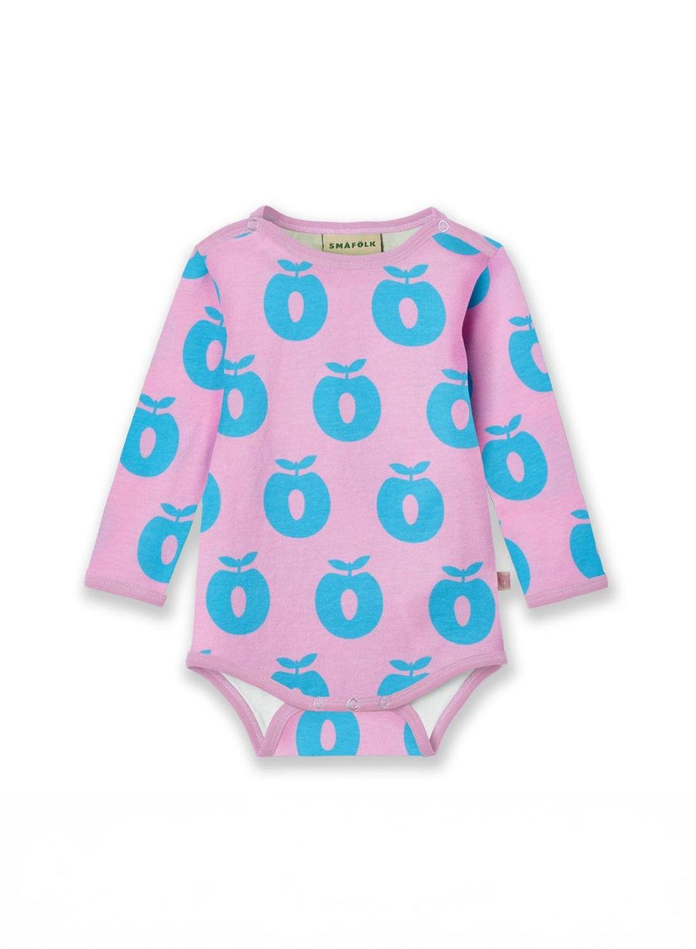 Organic Cotton Baby Bodysuit with Apple Print - Image 1