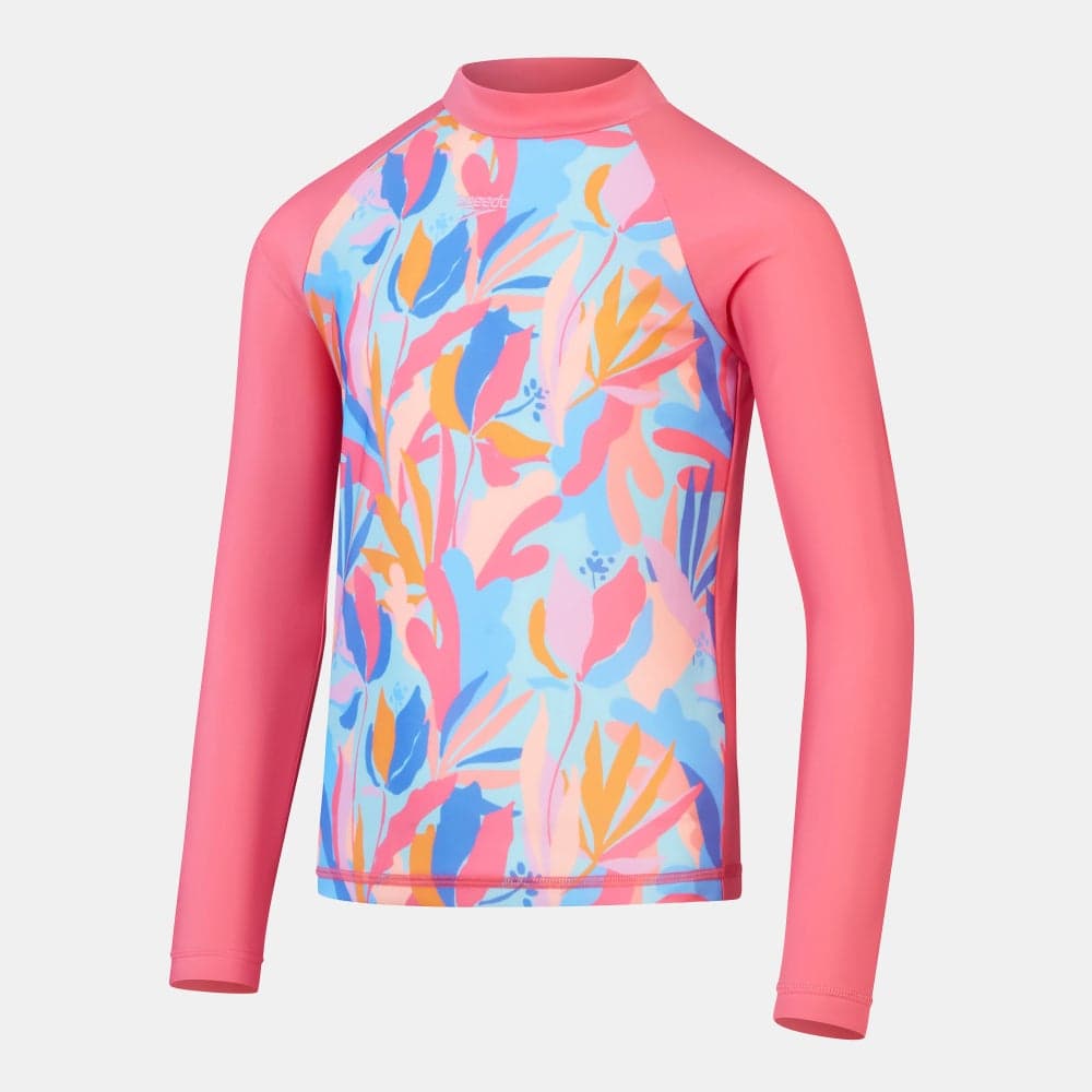 Kids' Printed Long Sleeve Rashguard Swim Top - Image 1