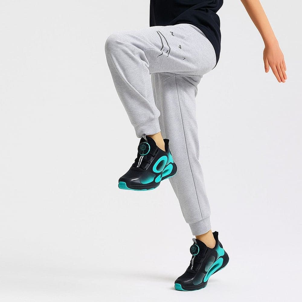 Grey Knit Running Trousers for Boys - Image 1