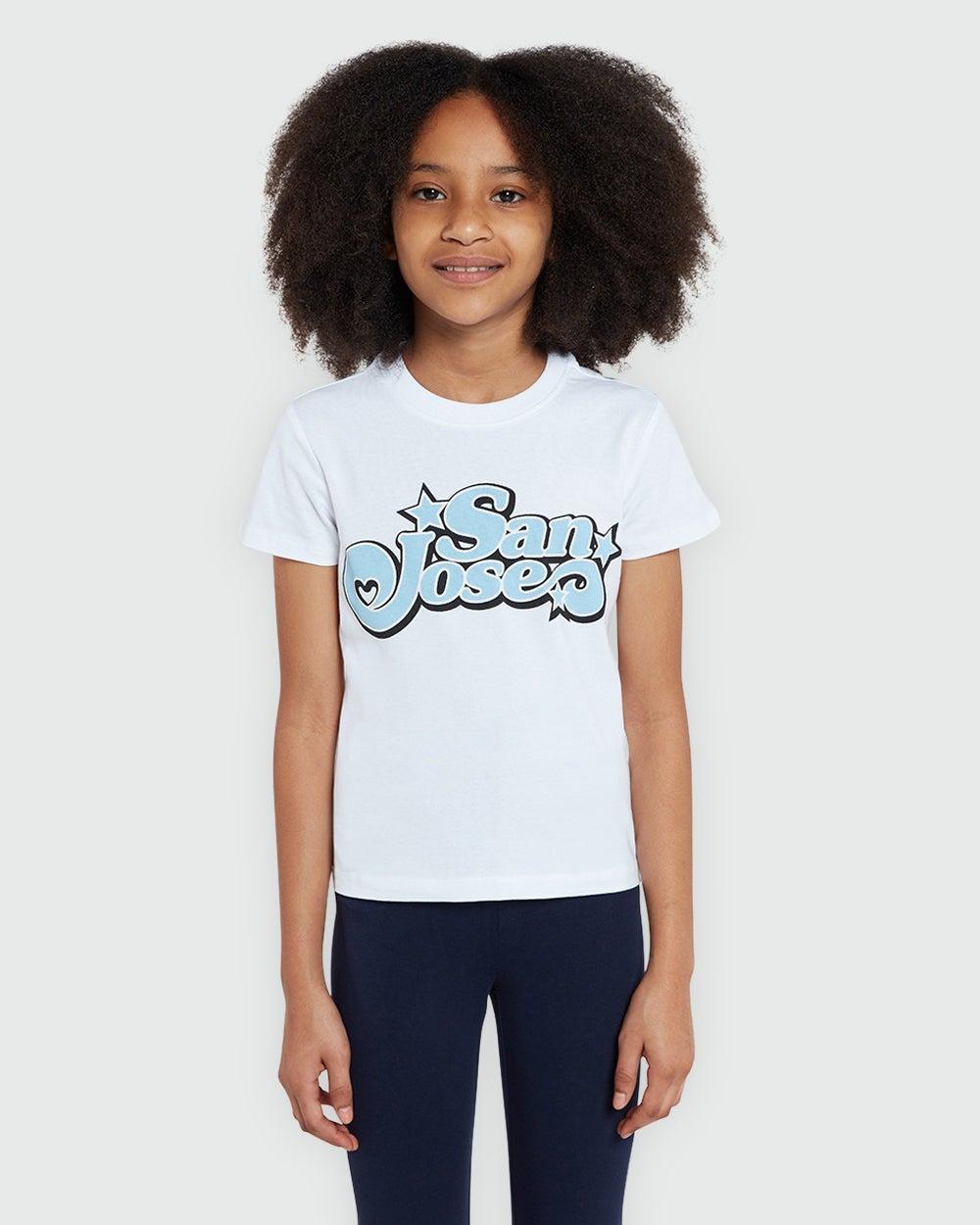 Girls’ White Graphic Tee – Short Sleeve Comfort Fit - Image 1