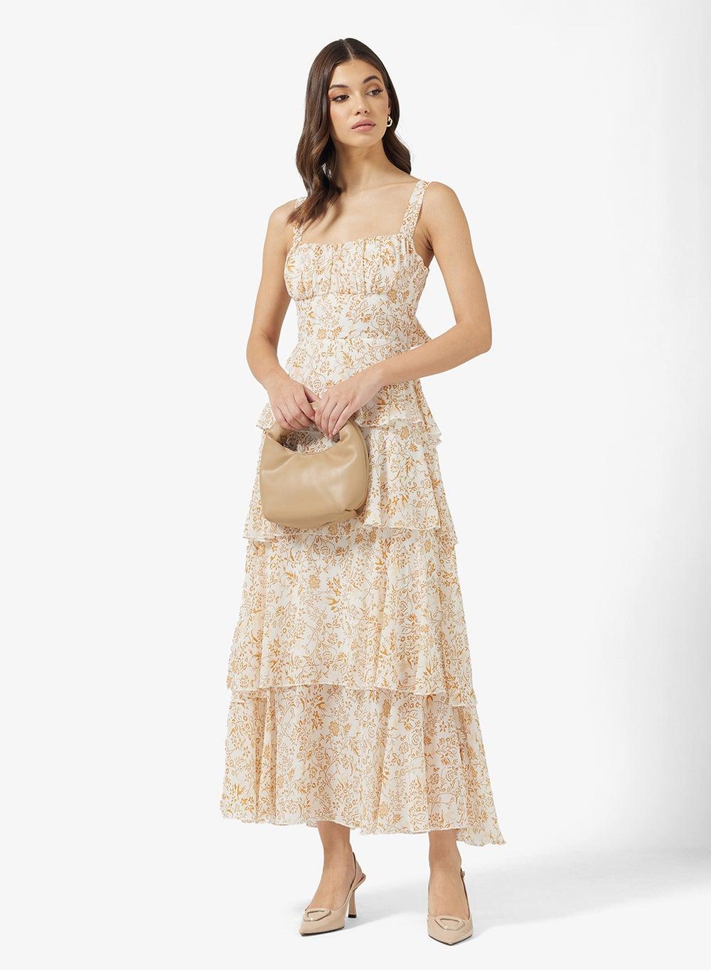 Elegant Floral Print Maxi Dress - Image 1