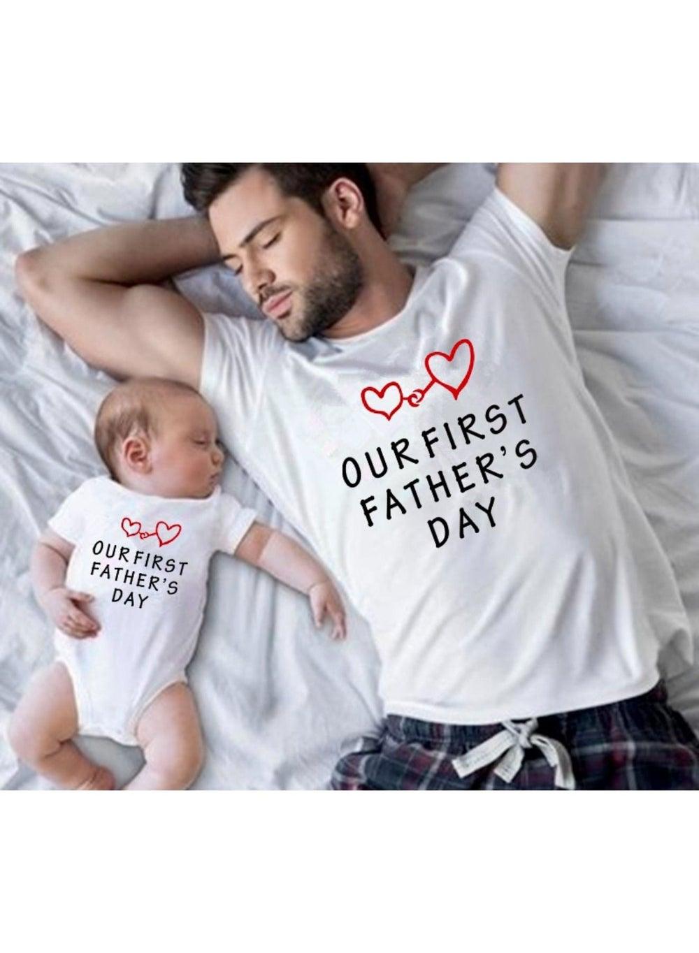 First Father’s Day Dad and Baby Matching T-Shirts - Image 1