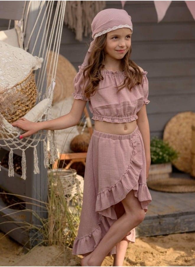 Marlenka Pink Summer Muslin Set - Image 1