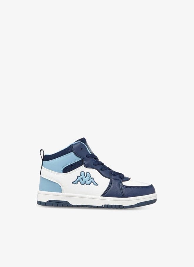 Boys' Panelled High-Top Lace-Up Sneakers with Pull Tabs - Image 1
