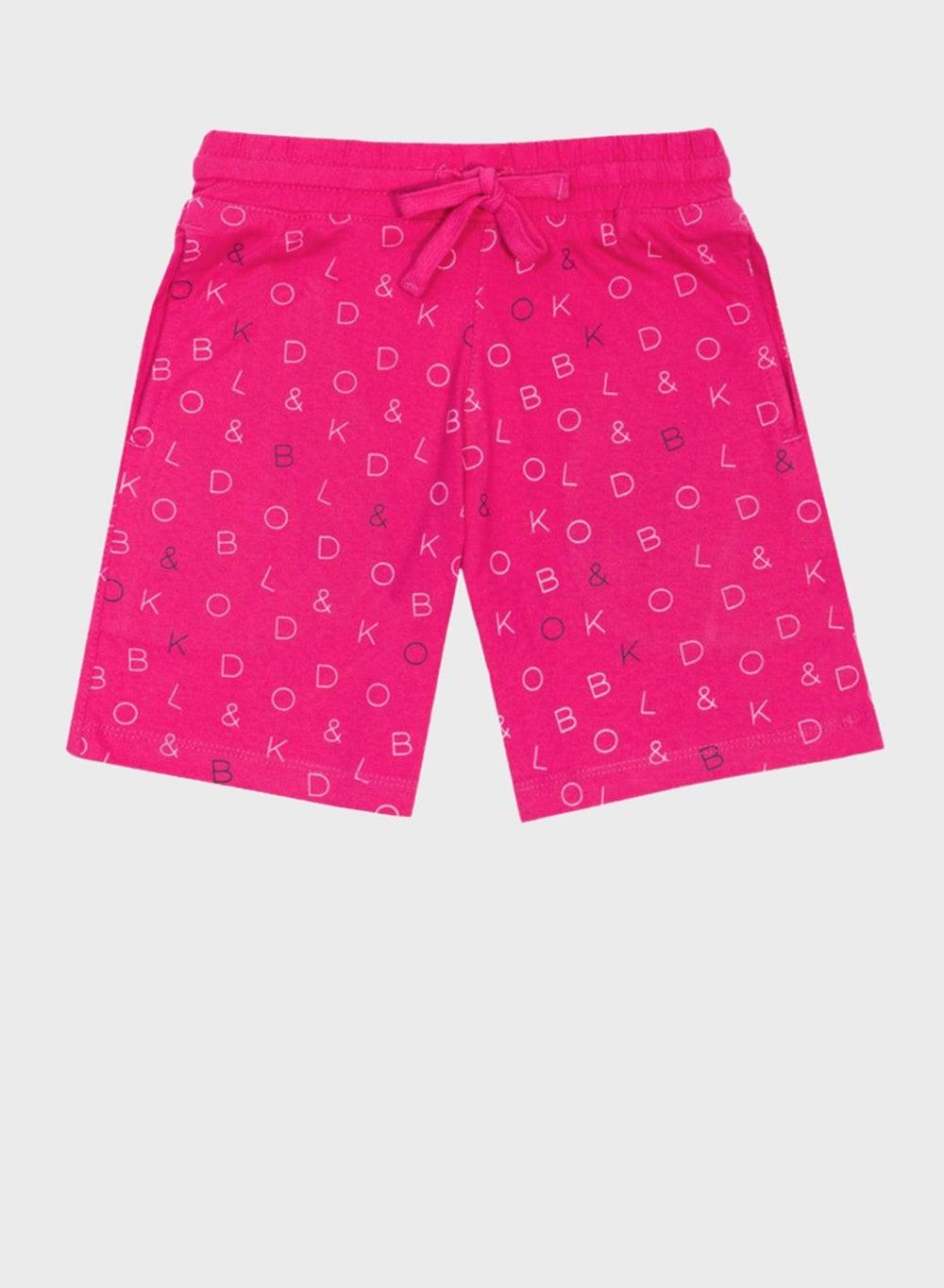 Kids AOP Signature Print Pink Shorts - Image 1
