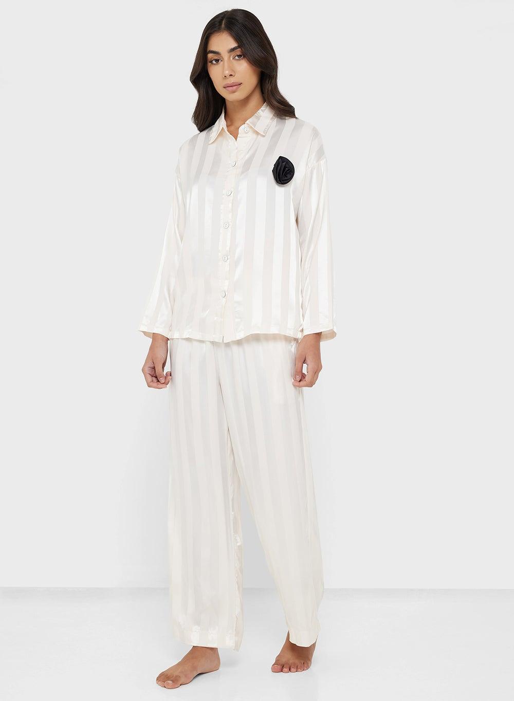 Luxury Striped Pyjama Set for Women - Image 1