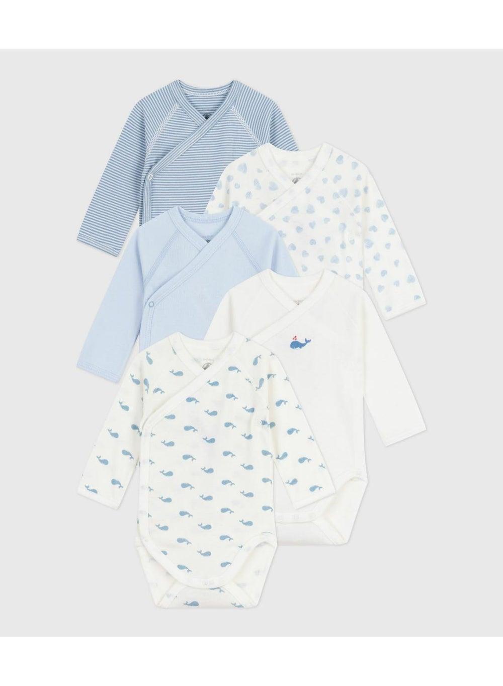 Pack of 5 Baby Cotton Wrapover Bodysuits - Image 1