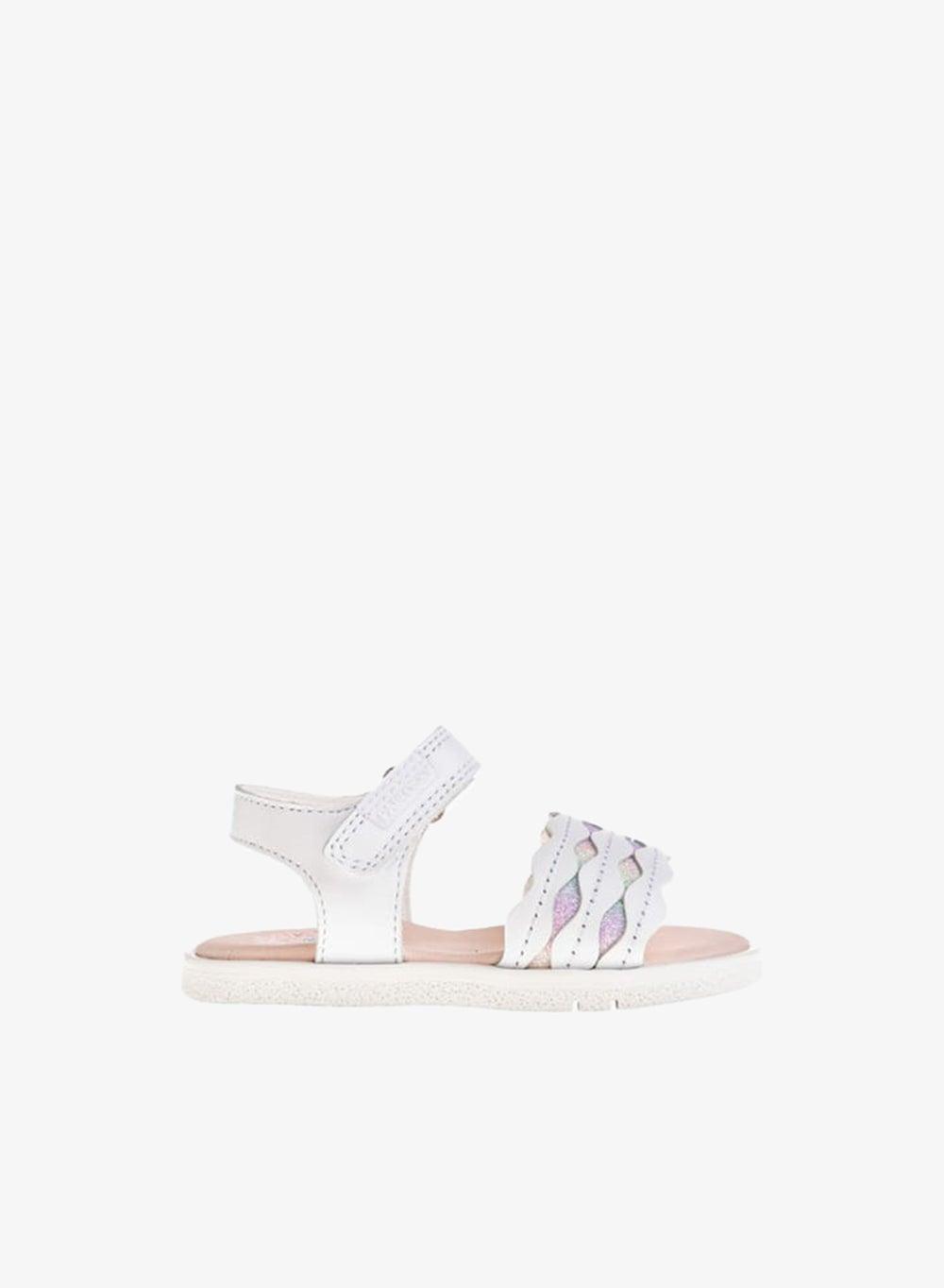 Girls Leather Strap Sandals with Hook and Loop Closure - Image 1