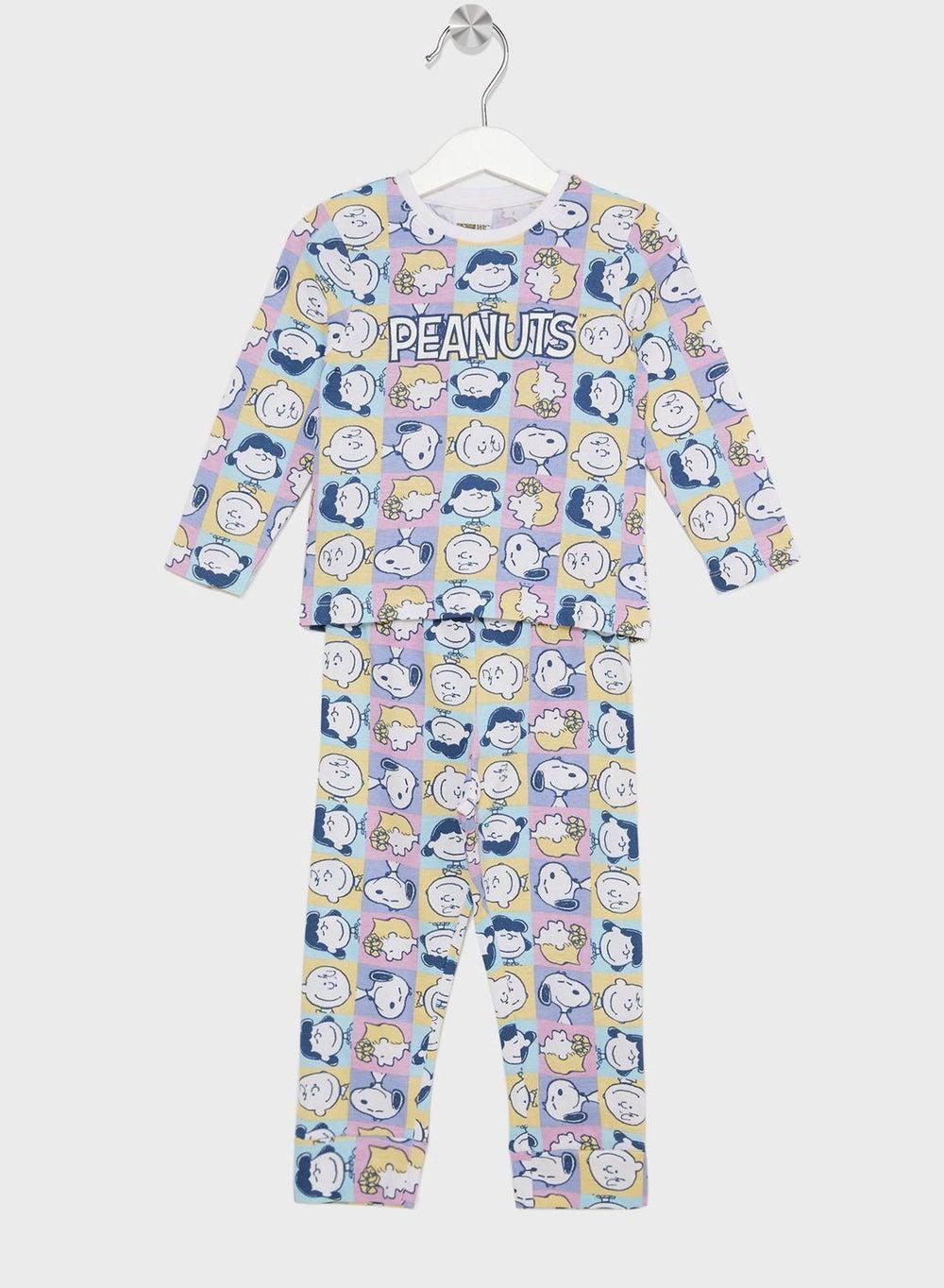 Kids Snoopy Printed T-Shirt & Pyjama Set - Image 1