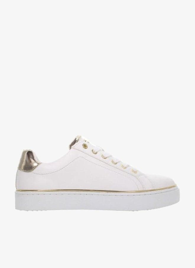 SAFIYA Lace-Up Low-Top Sneakers with Gold Accents - Image 1