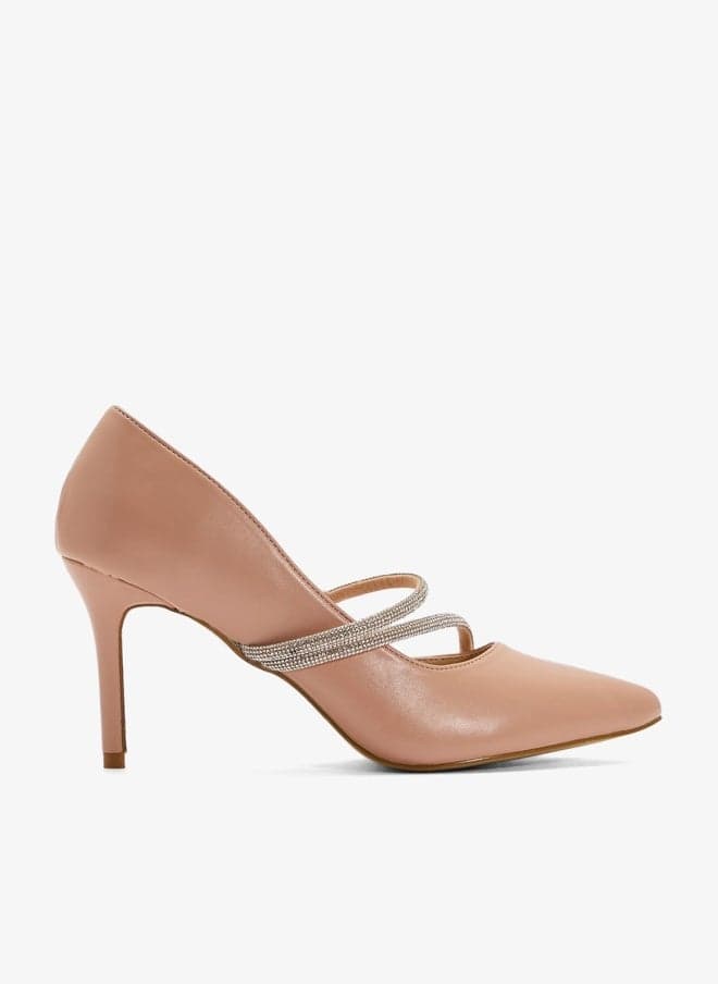 Diamante Embellished Heeled Pump - Image 1