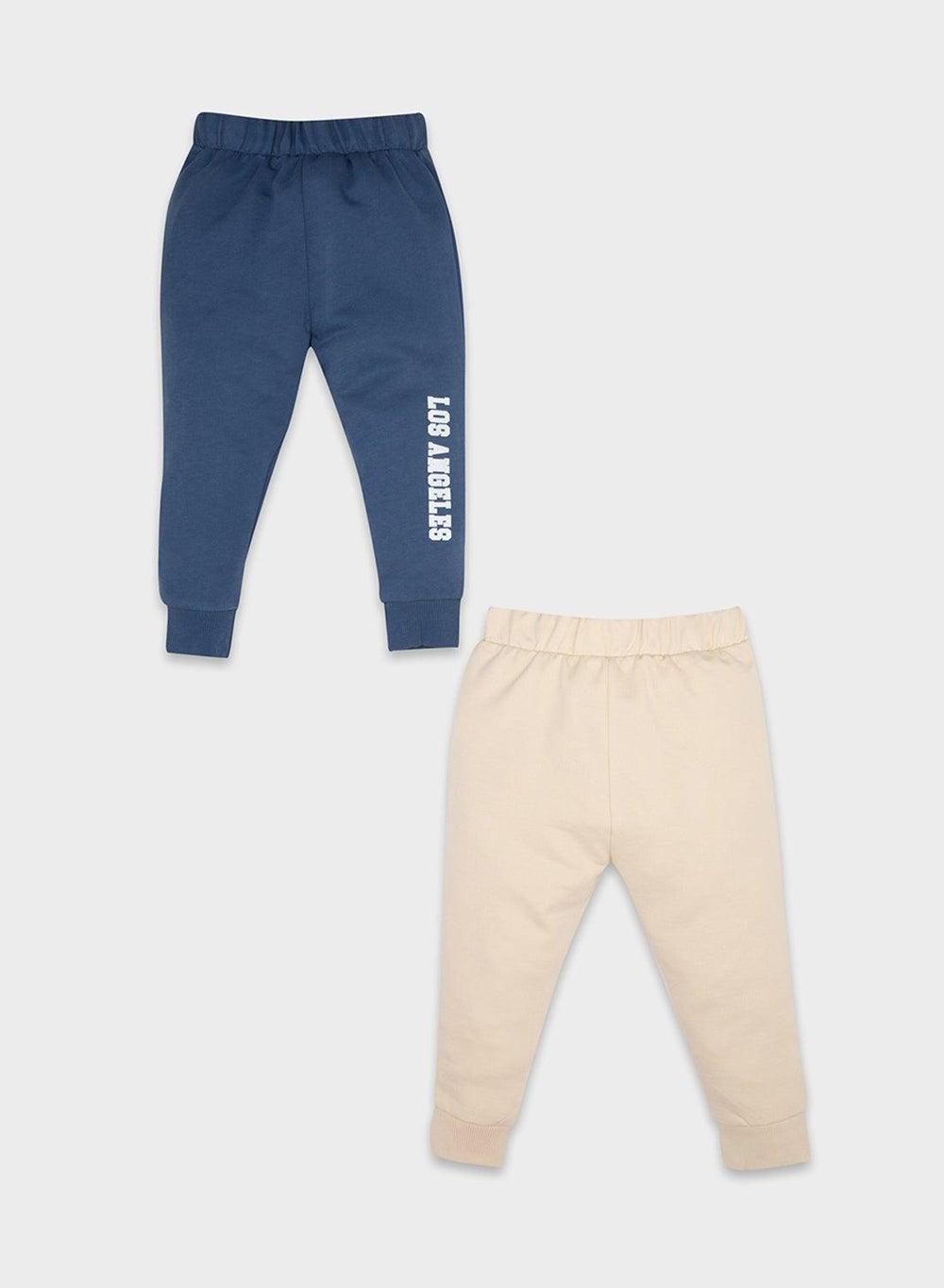 Printed Elastic Waist 2-Piece Boys Jogger Set - Image 1