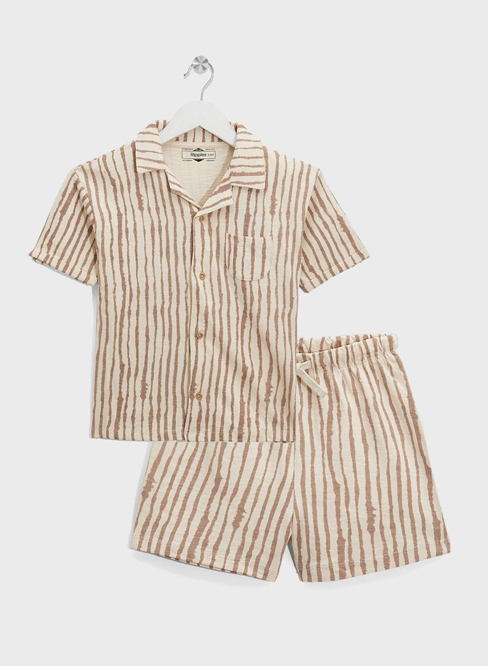 Tie-Dye Resort Collar Shirt & Shorts Set - Image 1