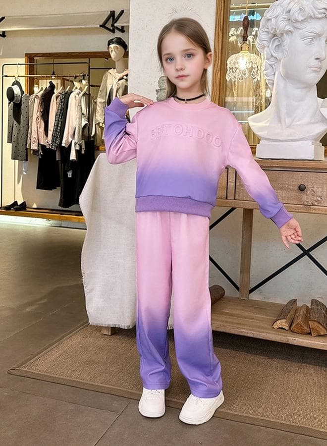 Take Two Girls Ombre Sweatshirt & Pants Set - Image 1