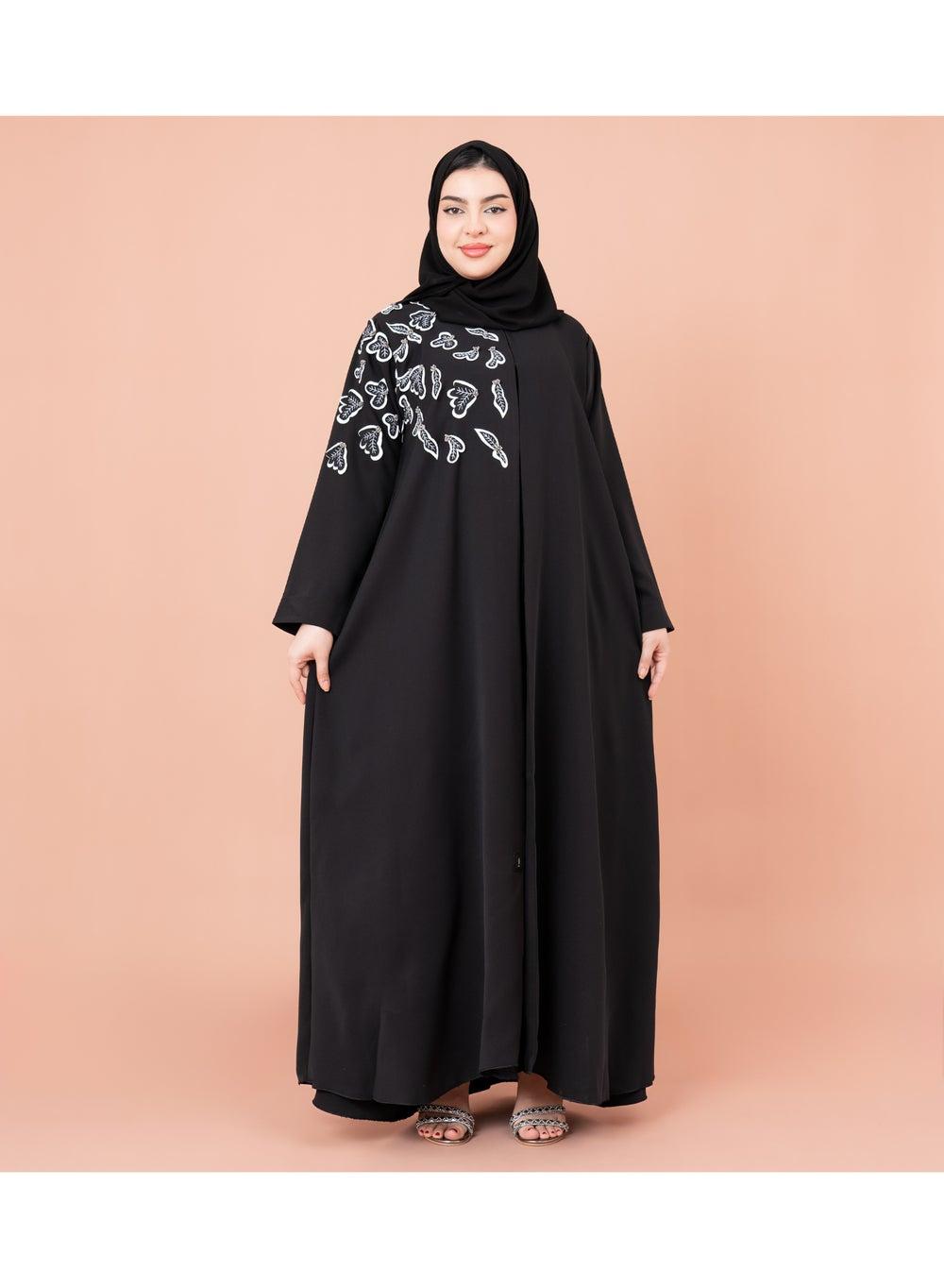 Minimalist Shoulder Detail Abaya – Timeless UAE Craft - Image 1