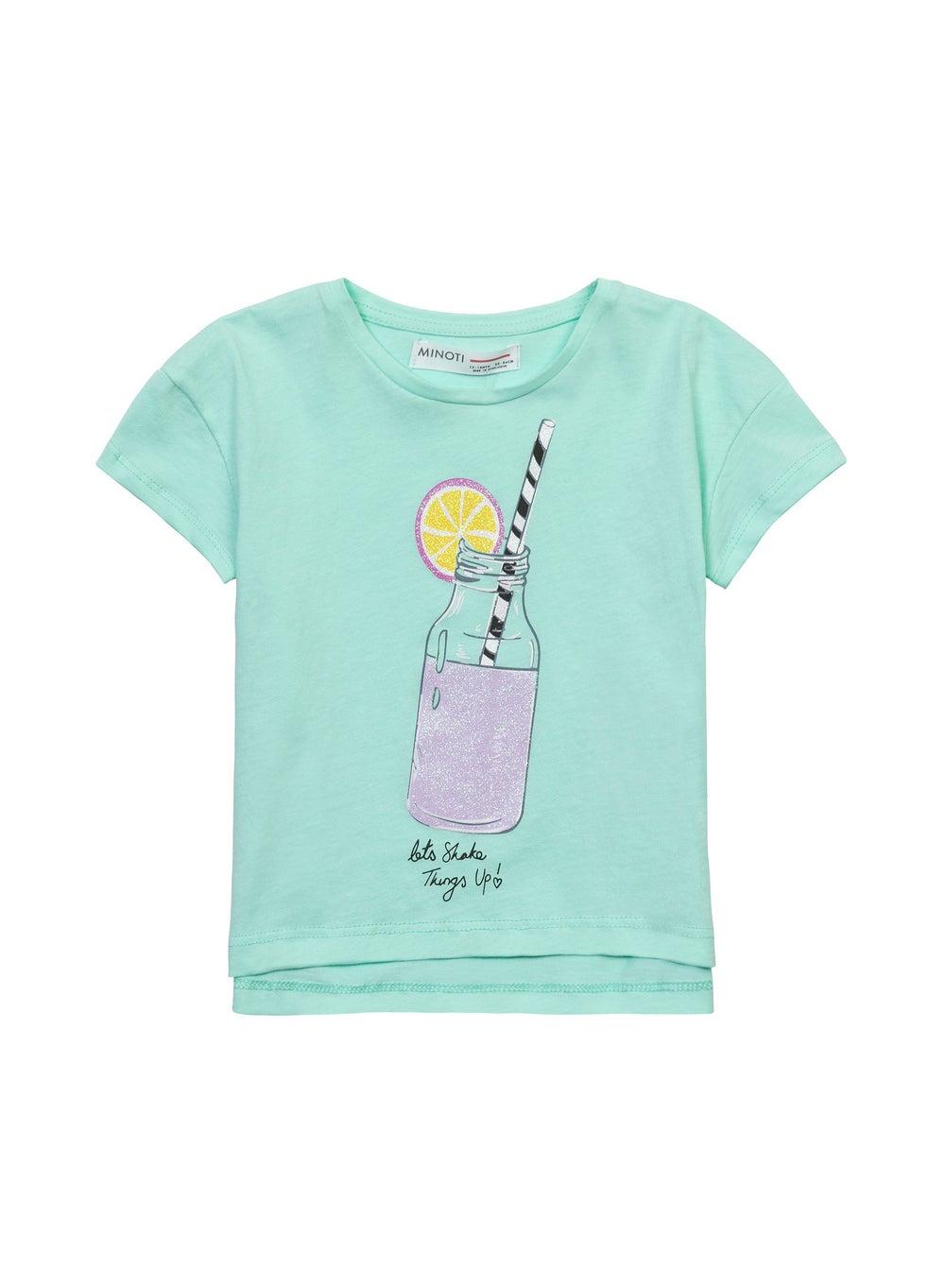 Mint Print Girls T-Shirt Lightweight Summer Fit - Image 1