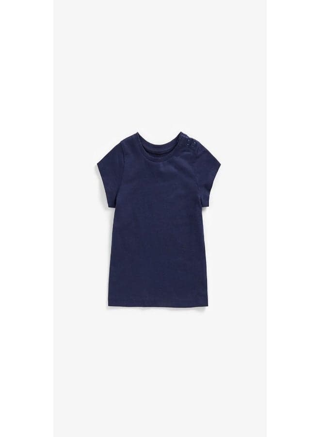 Navy Cotton Crew Neck T Shirt - Image 1