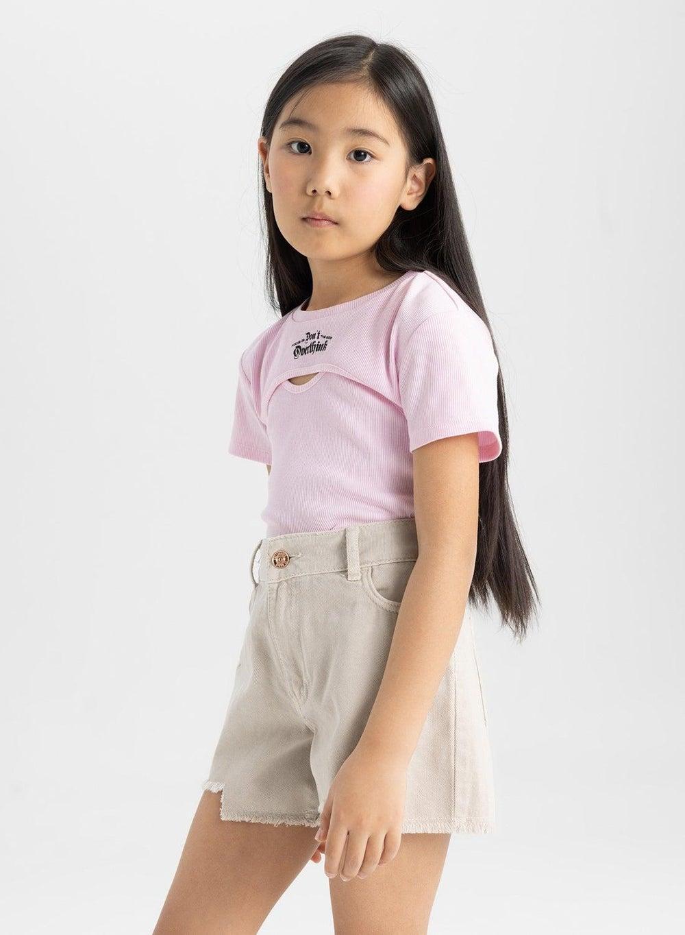 Ribbed 2-Pack Baby Girl Short Sleeve Tees - Image 1