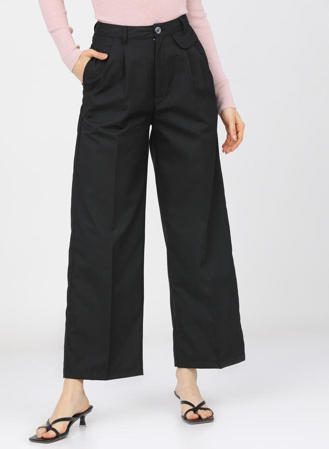 Tokyo Talkies Pleated Straight Fit Parallel Trousers - Image 1