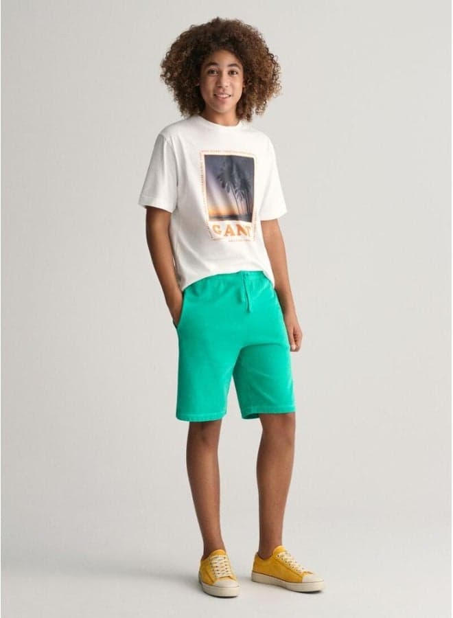 Gant Teens Sunfaded Cotton Sweat Shorts - Image 1