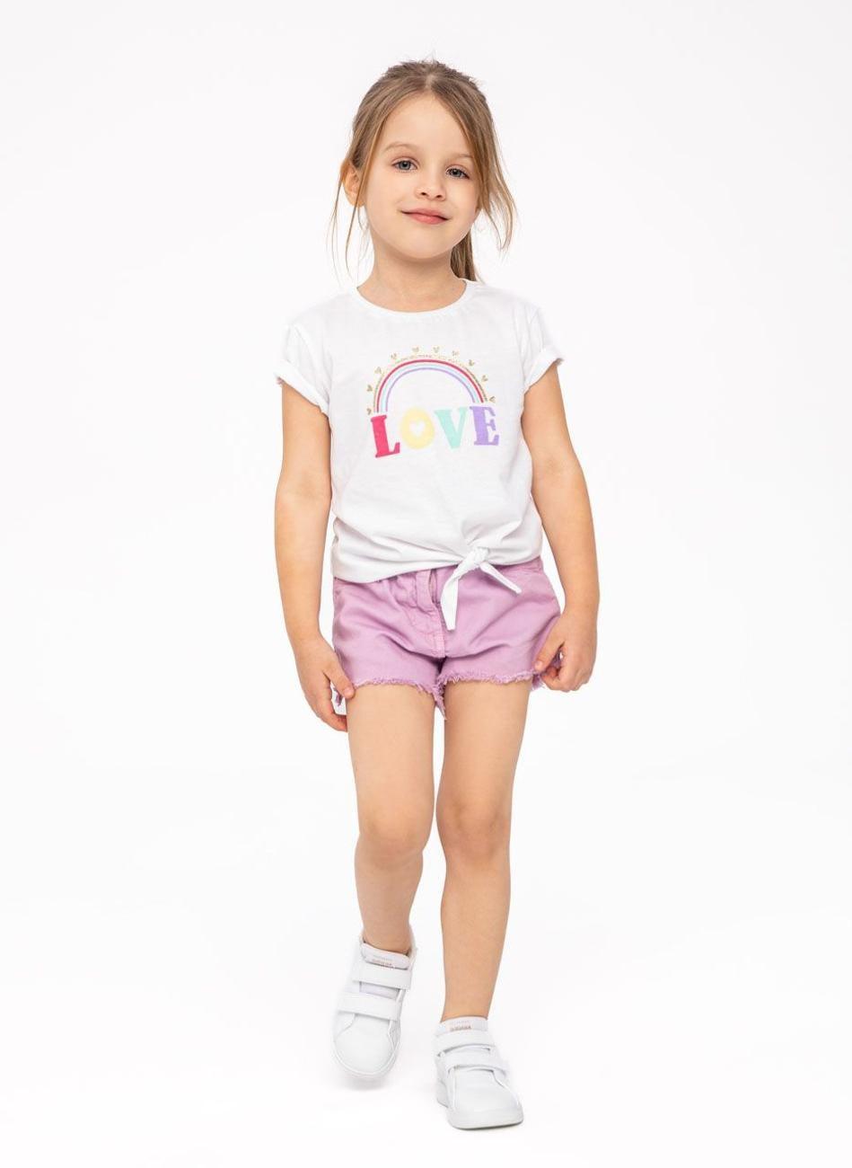 Girls Graphic Tie Front T-Shirt White - Image 1