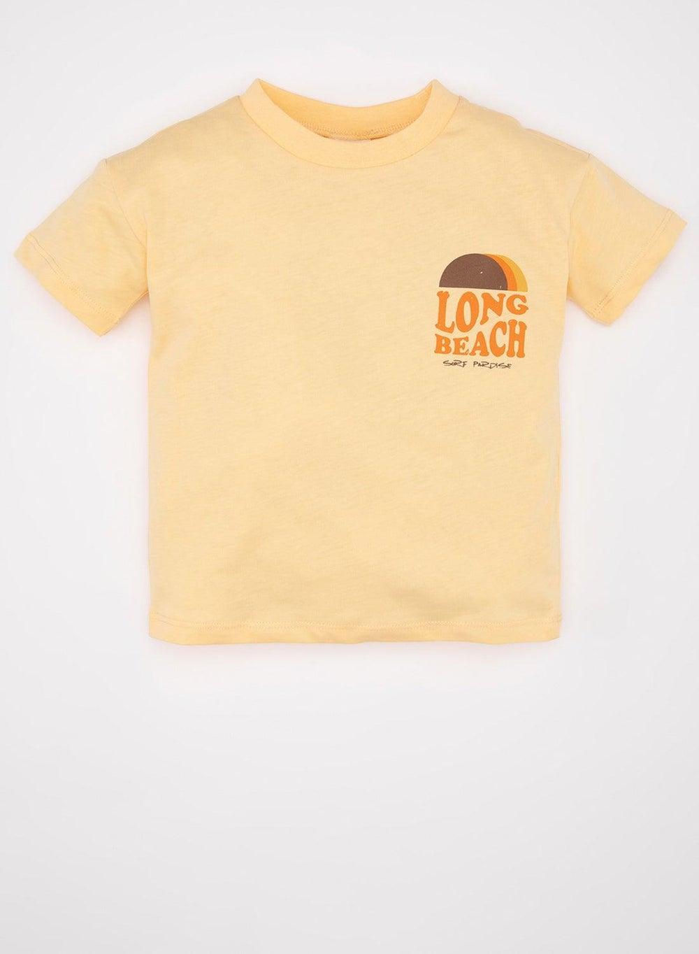 Classic Crew Neck Back Print Cotton T-Shirt - Image 1