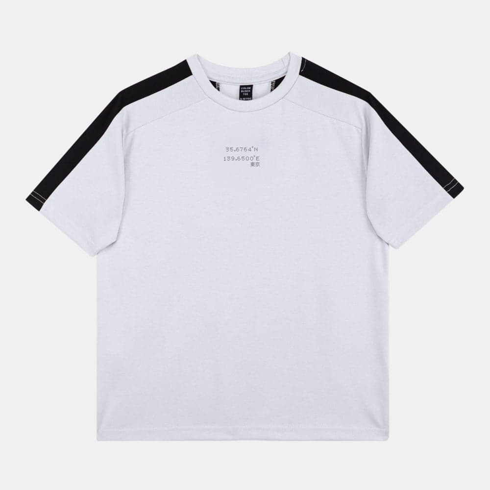 Kids' Colourblock Cotton Blend T-Shirt - Image 1