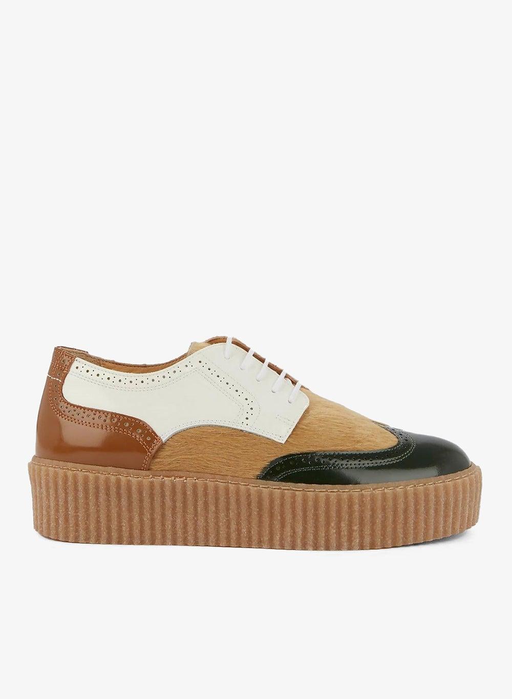 MM6 Colour Block Pony Hair Brogues - Image 1
