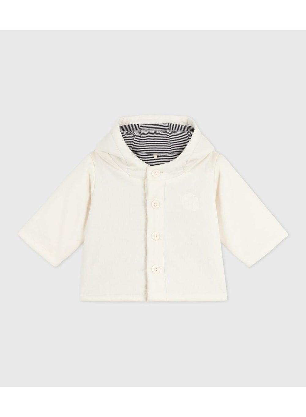 Babies’ Embroidered Velour Padded Jacket with Pinstripe Lining - Image 1