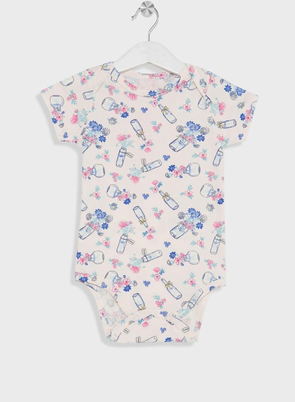 Infant Printed Cotton Half Bodysuit - Image 1