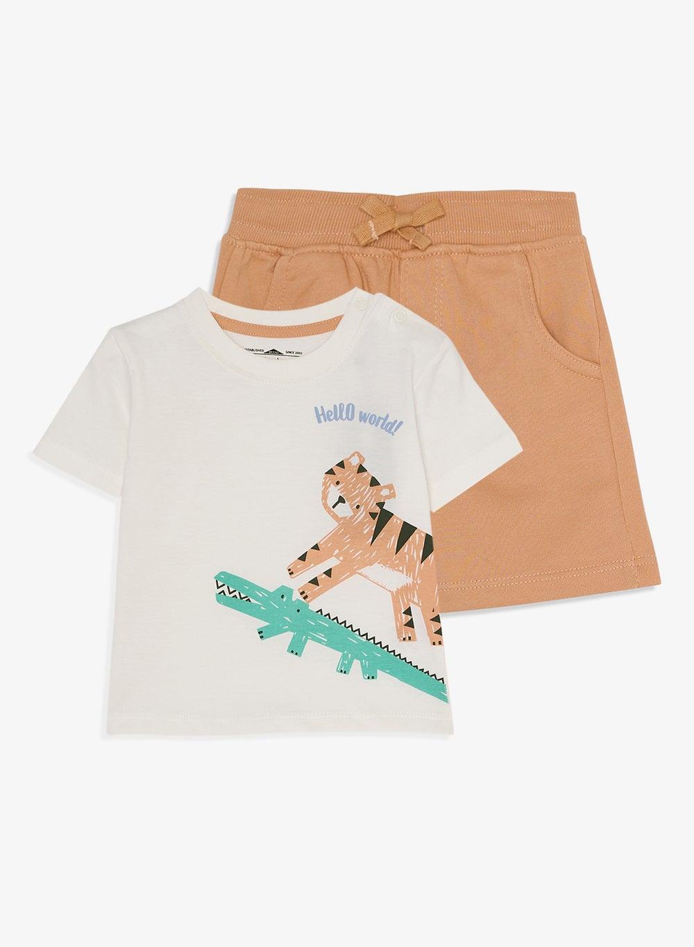Boys 2Pcs Cotton T-Shirt & Shorts Set - Image 1