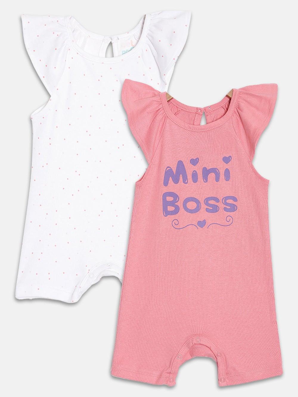 Broon Infant Girls Organic Cotton Rompers Pack of 2 - Image 1