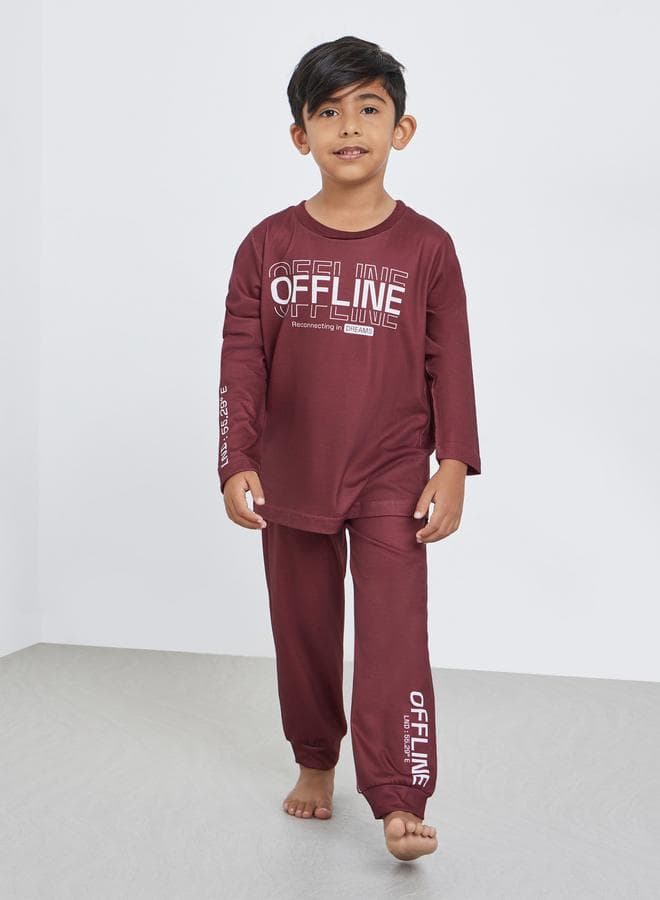 Styli Boys Slogan T-Shirt Pyjama Set - Image 1