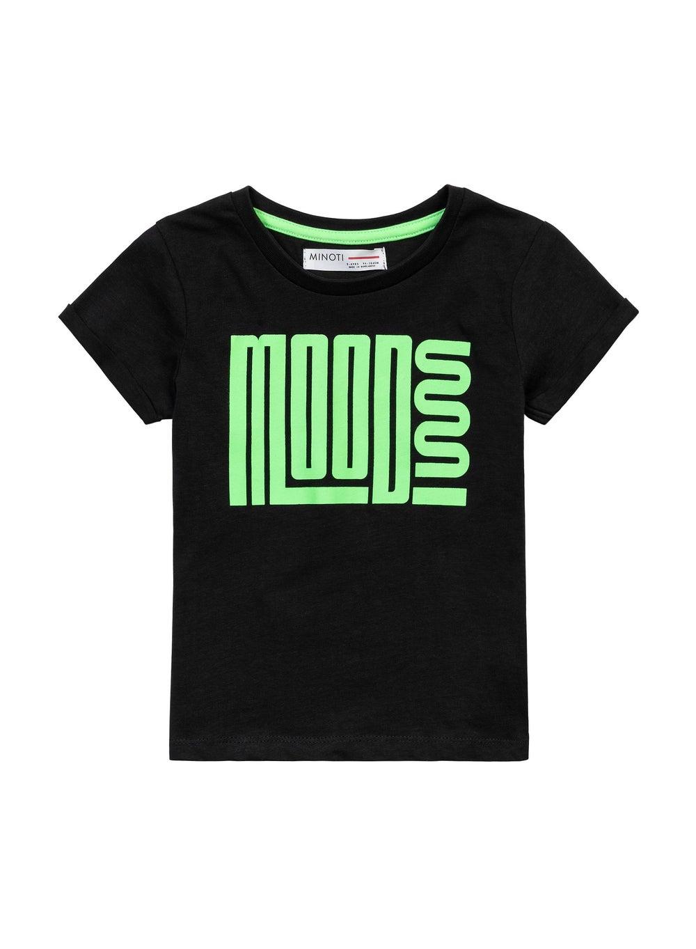 Boys Black Roll-Up Sleeve T-Shirt - Image 1