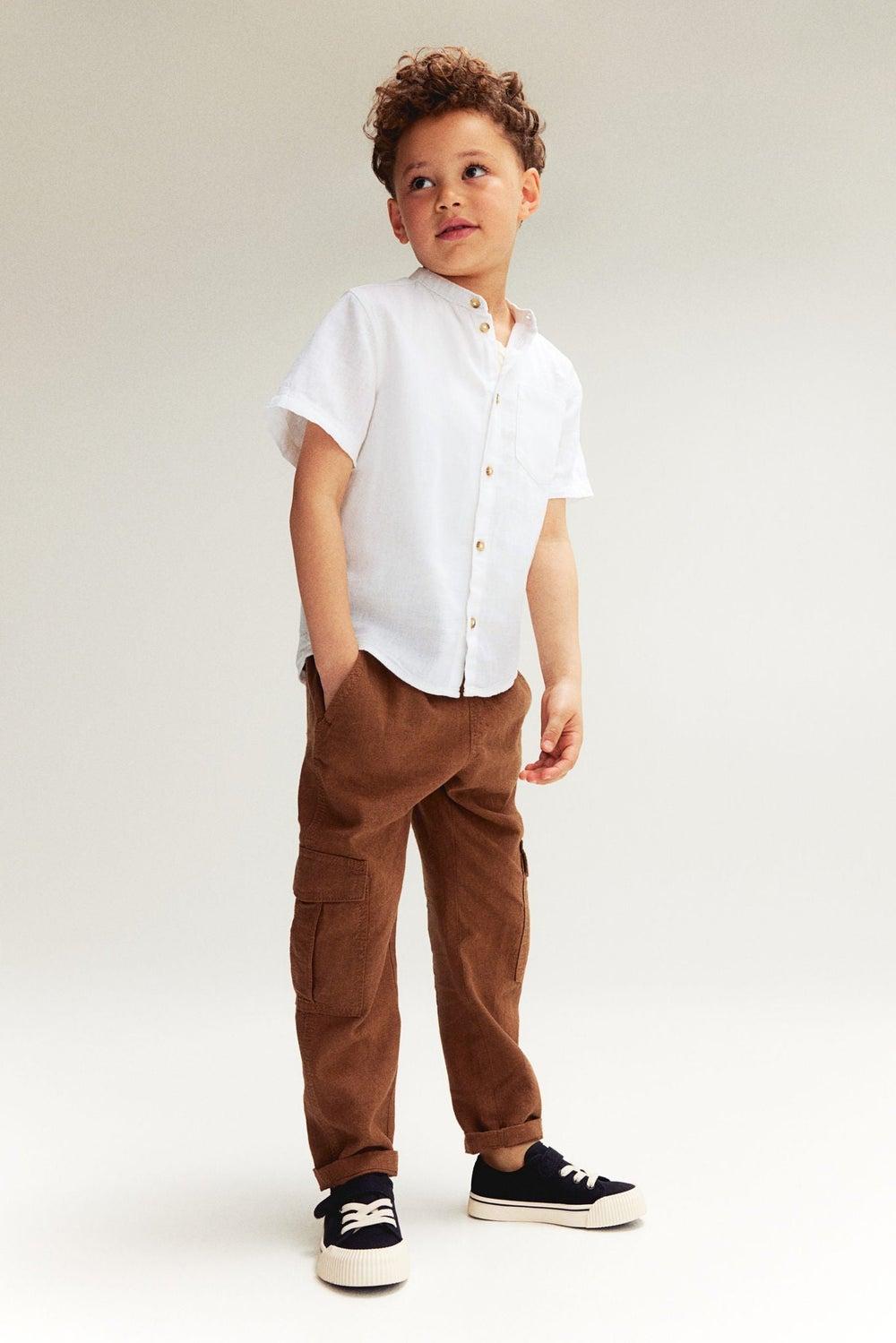 Linen-Blend Grandad Shirt – Lightweight Baby Boys Shirt - Image 1