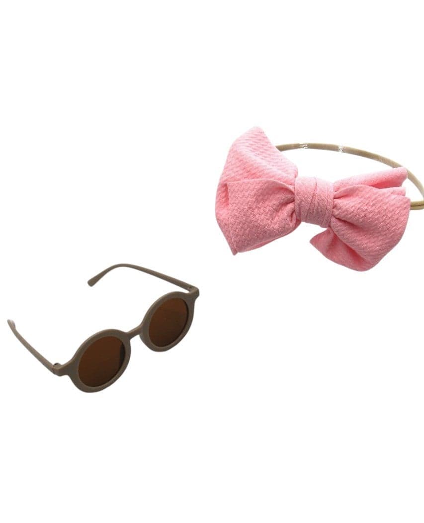 Aya Pink Glasses & Flower Clip Set for Girls - Image 1