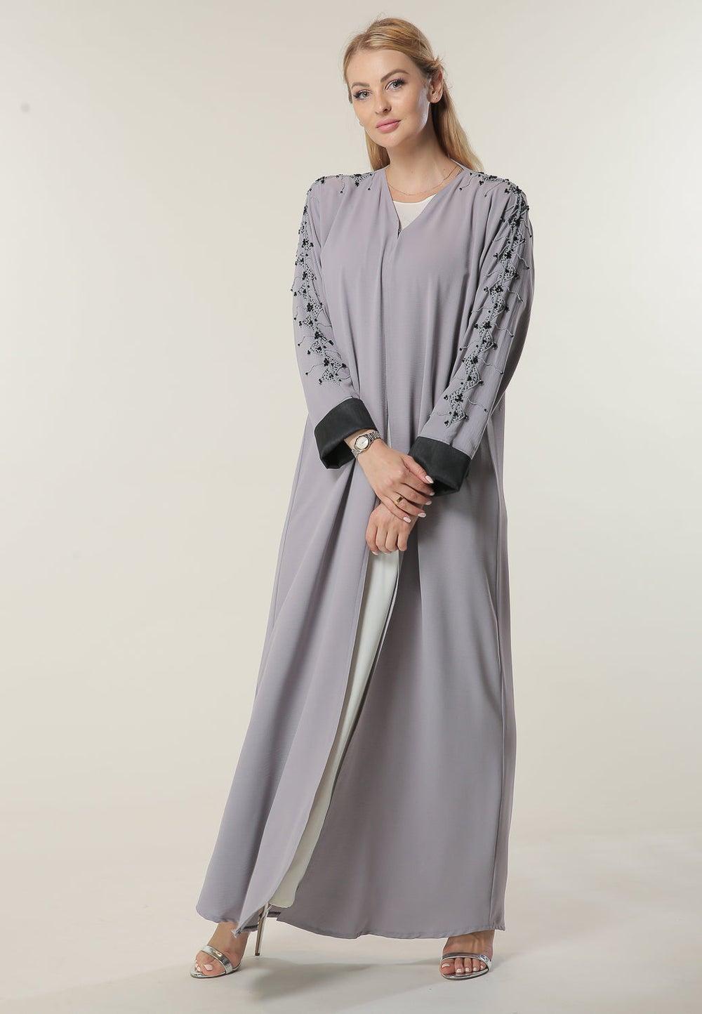 Embellished Open Abaya – Elegant Statement Layer - Image 1